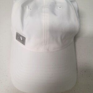 Adidas White Polyester Performance Hat Metallic Logo One Size Fits All New Cap